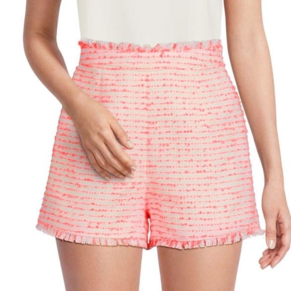 CINQ À SEPT Fringe Tweed Shorts NEW $295
